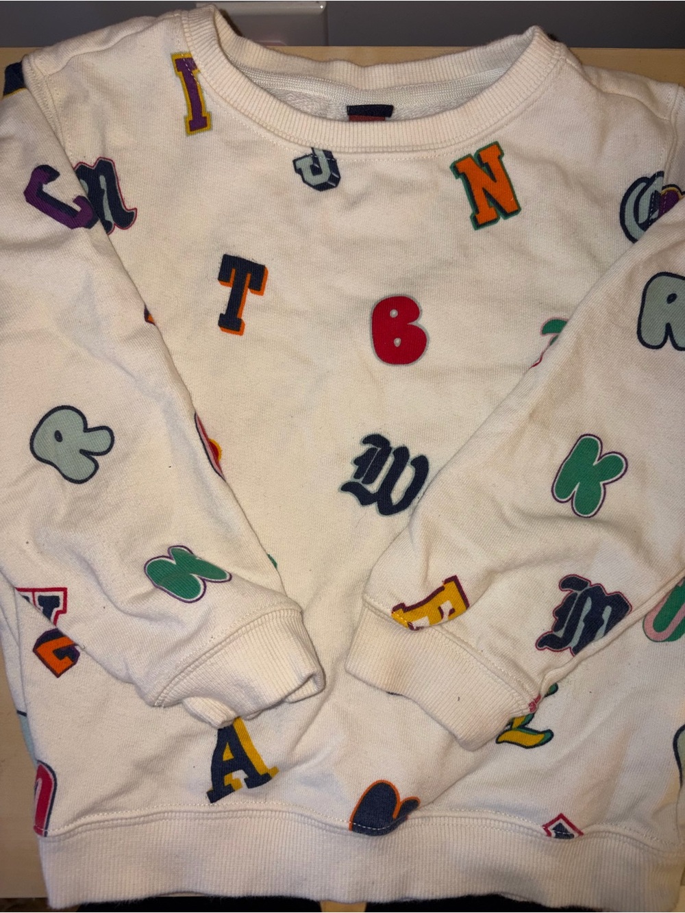 Kids White Alphabet Sweater